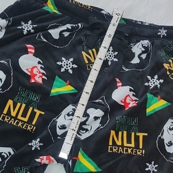 ELF THE MOVIE Black Buddy the Elf Novelty Christmas Holiday Loungewear Pants L - Picture 7 of 8